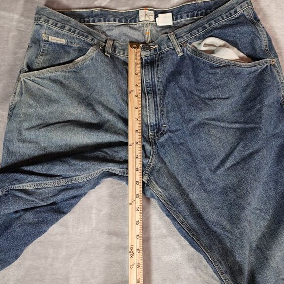 Vintage Calvin Klein Carpenter Denim Shorts Mens 38 12” Baggy Grunge Y2K - Picture 10 of 10